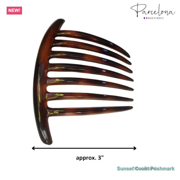 Cellulose Acetate French Side Hair Comb Set of 3